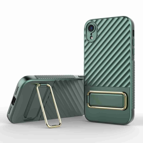 

For iPhone XR Wavy Textured Phone Case(Green)