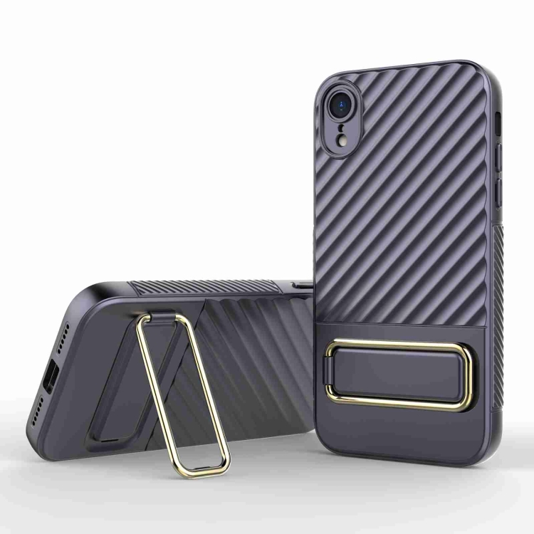 

For iPhone XR Wavy Textured Phone Case(Purple)