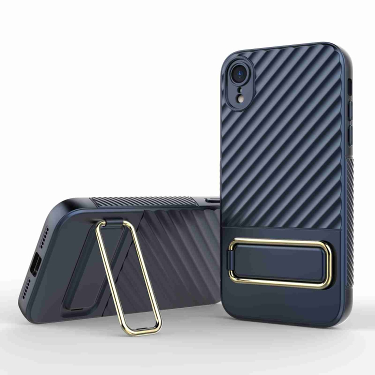 

For iPhone XR Wavy Textured Phone Case(Blue)