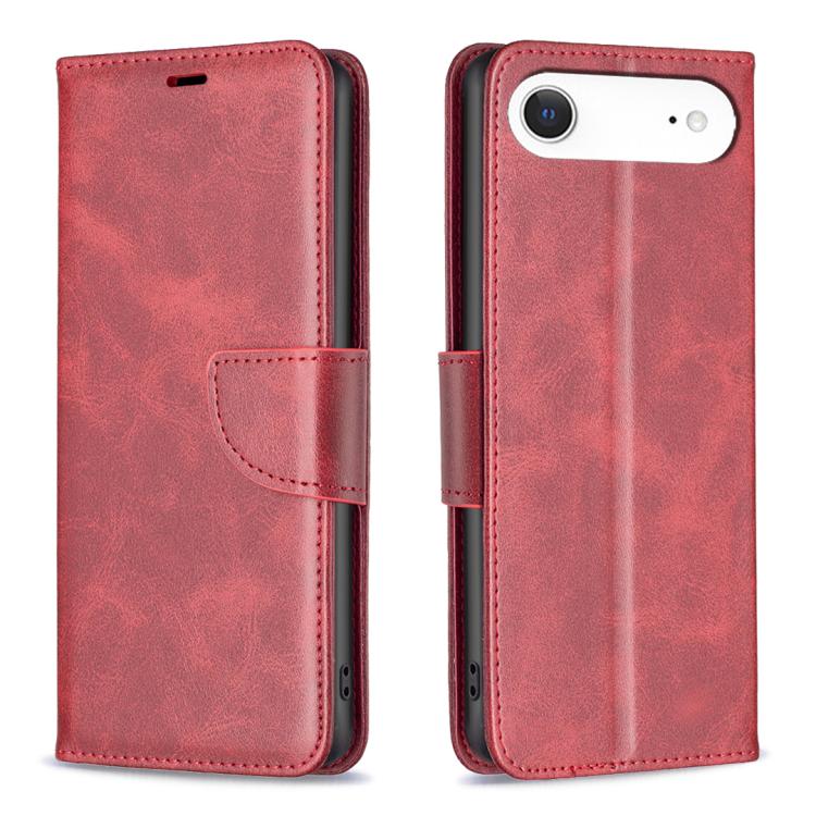 

For iPhone 17 Air Lambskin Texture Pure Color Flip Leather Phone Case(Red)