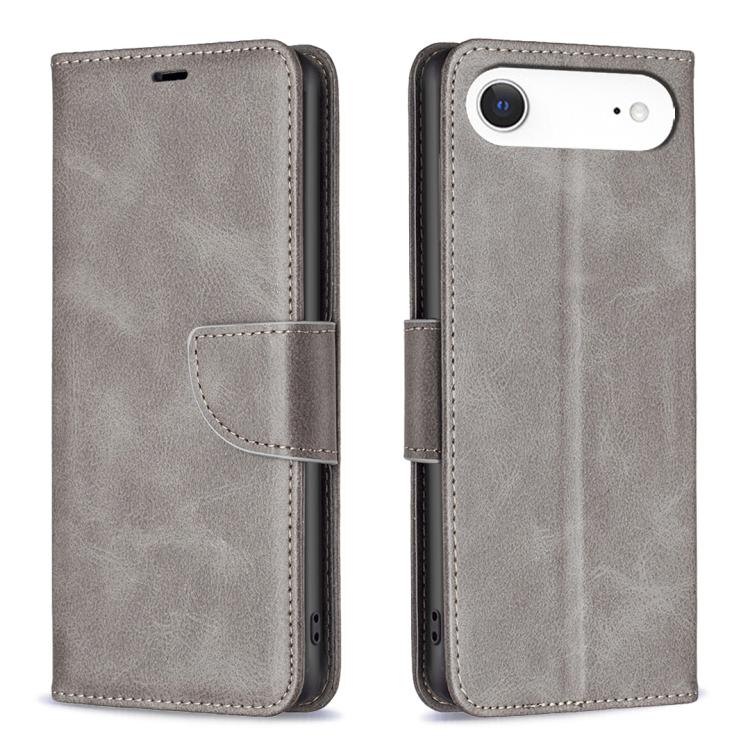 

For iPhone 17 Air Lambskin Texture Pure Color Flip Leather Phone Case(Grey)