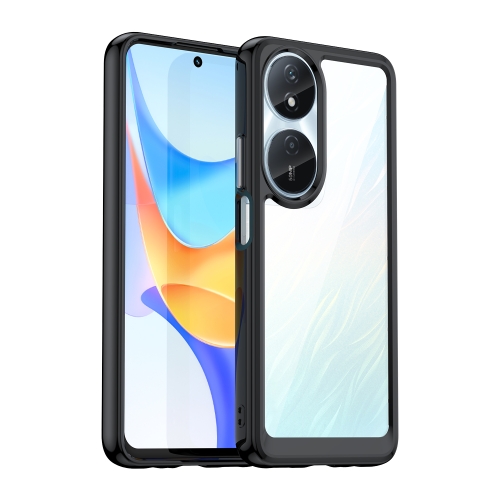 

For Honor Play 50 Plus Colorful Series Acrylic Hybrid TPU Phone Case(Black)