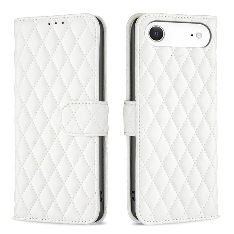 

For iPhone 17 Air Diamond Lattice Wallet Flip Leather Phone Case(White)