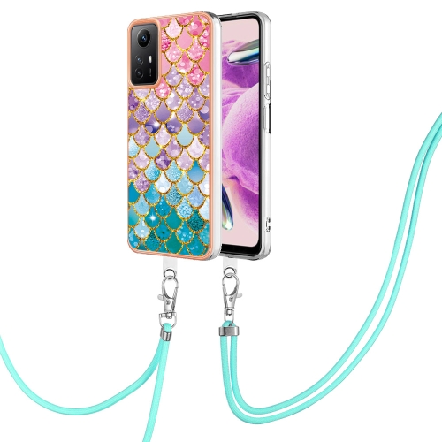 

For Xiaomi Redmi Note 12S 4G Electroplating IMD TPU Phone Case with Lanyard(Colorful Scales)