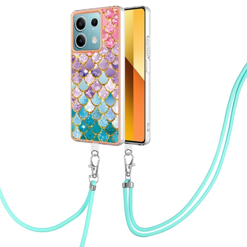 

For Xiaomi Redmi Note 13 5G Global Electroplating IMD TPU Phone Case with Lanyard(Colorful Scales)