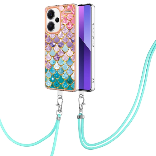 

For Xiaomi Redmi Note 13 Pro+ 5G Electroplating IMD TPU Phone Case with Lanyard(Colorful Scales)