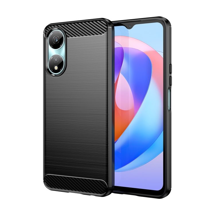 

For Honor X7b Brushed Texture Carbon Fiber TPU Phone Case(Black)