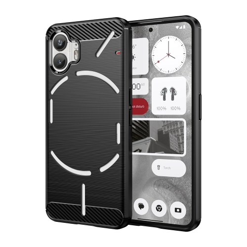 

For Nothing Phone 2 Brushed Texture Carbon Fiber TPU Phone Case(Black)