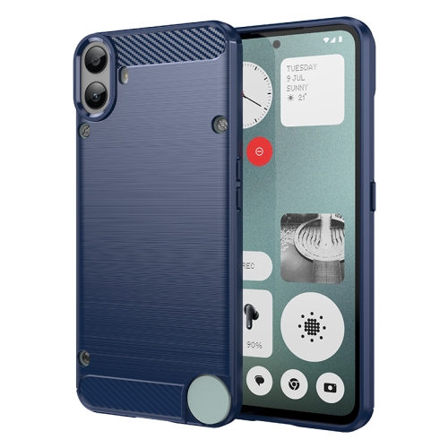 

For Nothing CMF Phone 1 Brushed Texture Carbon Fiber TPU Phone Case(Blue)