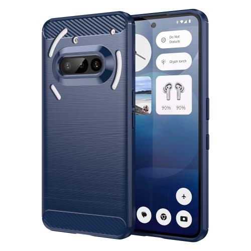 

For Nothing Phone 3a Carbon Fiber Brushed Texture TPU Phone Case(Blue)