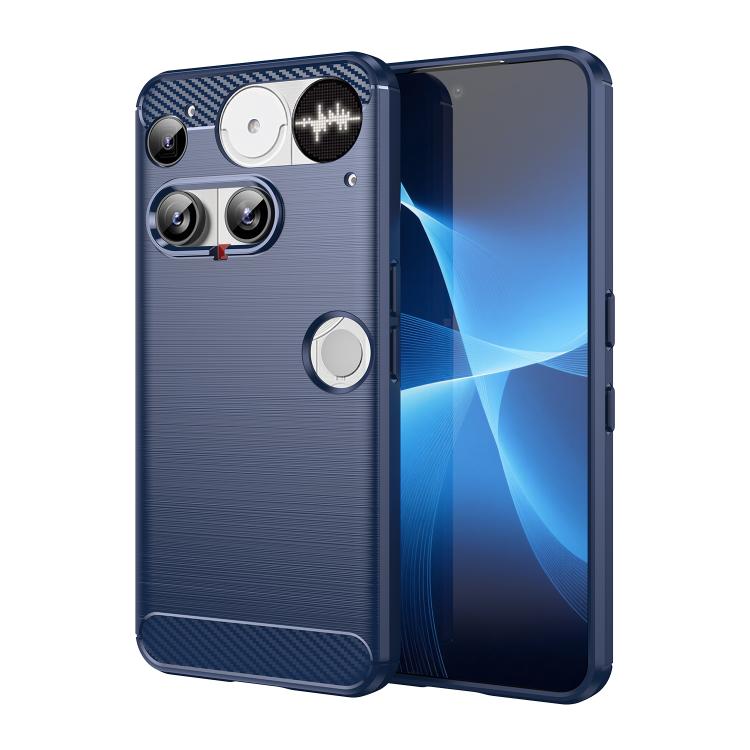 

For Nothing Phone 3 Carbon Fiber Brushed Texture TPU Phone Case(Blue)