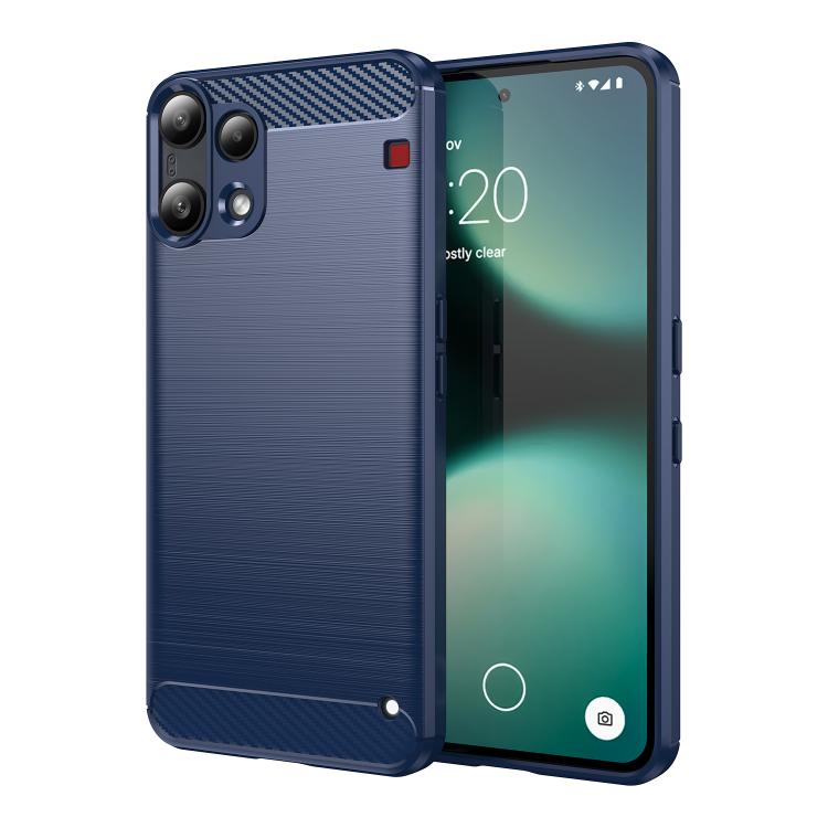 

For Nothing Phone 3a Lite Carbon Fiber Brushed Texture TPU Phone Case(Blue)