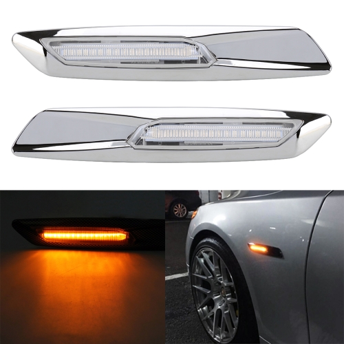 2 PCS Car Fender Light  LED Leaf Board Side DC12V / 1.7W for BMW, Yellow Light, Style:A