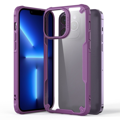 

For iPhone 13 Pro Four-corner Glossy Shockproof Phone Case(Purple)