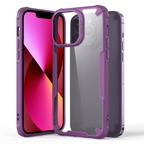 

For iPhone 13 Four-corner Glossy Shockproof Phone Case(Purple)