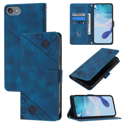 

For iPod Touch 7 / 6 / 5 Skin-feel Embossed Leather Phone Case(Blue)