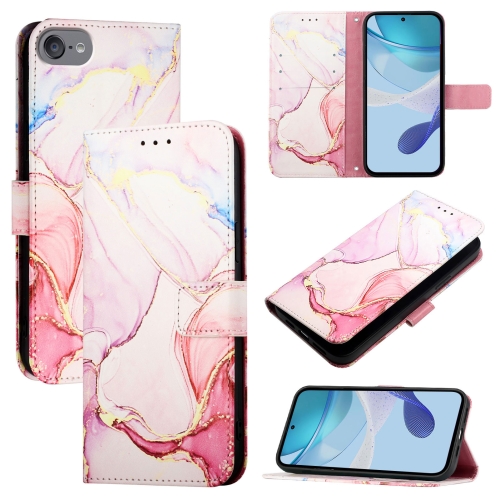 

For iPod Touch 7 / 6 / 5 PT003 Marble Pattern Flip Leather Phone Case(Rose Gold LS005)