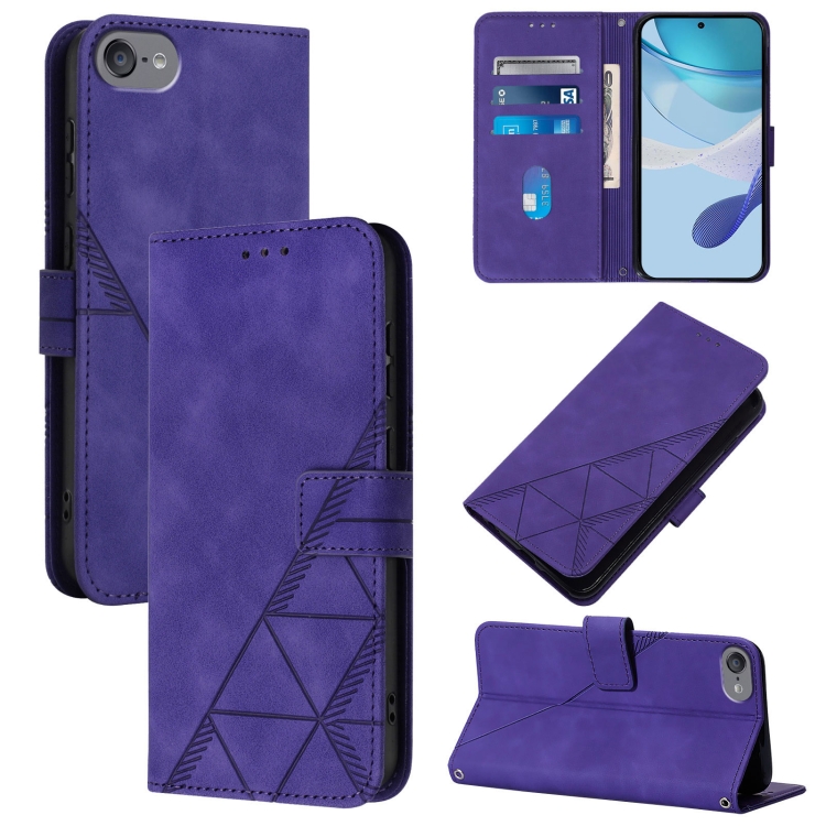 

For iPod Touch 7 / 6 / 5 Crossbody 3D Embossed Flip Leather Phone Case(Purple)