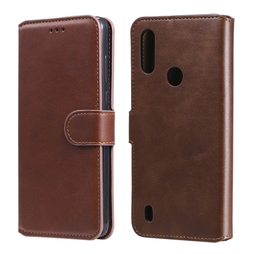

For Motorola Moto E6s Classic Calf Texture PU + TPU Horizontal Flip Leather Case, with Holder & Card Slots & Wallet(Brown)
