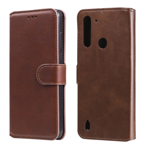 

For Motorola Moto G8 Power Lite Classic Calf Texture PU + TPU Horizontal Flip Leather Case, with Holder & Card Slots & Wallet(Brown)
