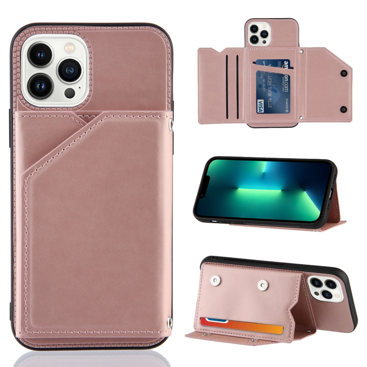 

For iPhone 15 Pro Max Skin Feel PU + TPU + PC Back Cover Shockproof Case(Rose Gold)