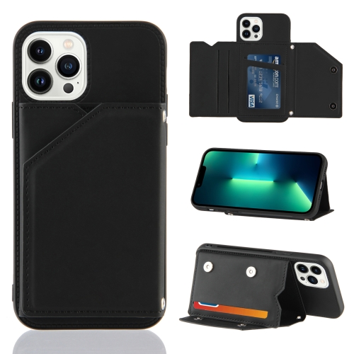 

For iPhone 15 Pro Skin Feel PU + TPU + PC Back Cover Shockproof Case(Black)