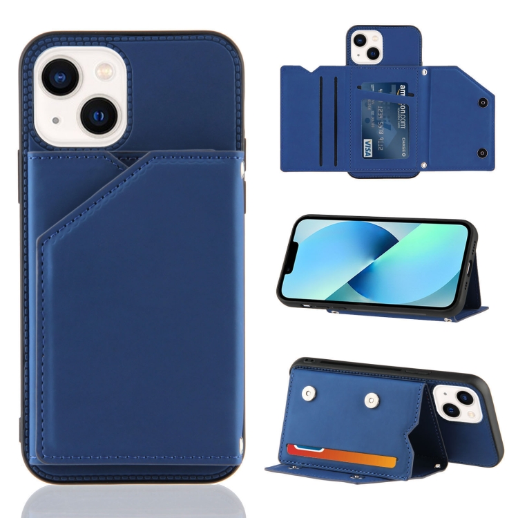 

For iPhone 15 Skin Feel PU + TPU + PC Back Cover Shockproof Case(Royal Blue)