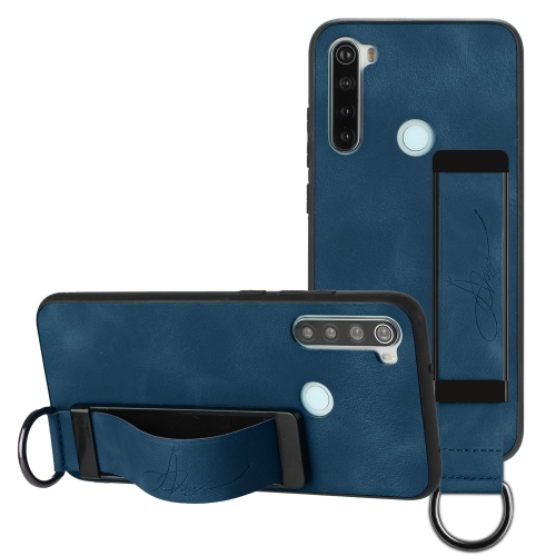 

For Xiaomi Redmi Note 8 Wristband Holder Leather Back Phone Case(RoyalBlue)