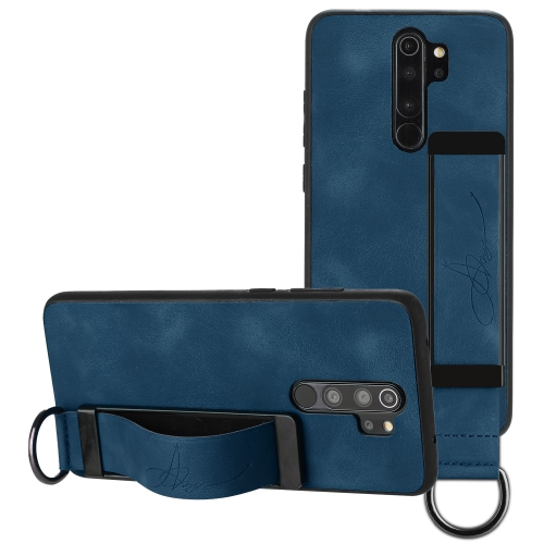 

For Xiaomi Redmi Note 8 Pro Wristband Holder Leather Back Phone Case(RoyalBlue)