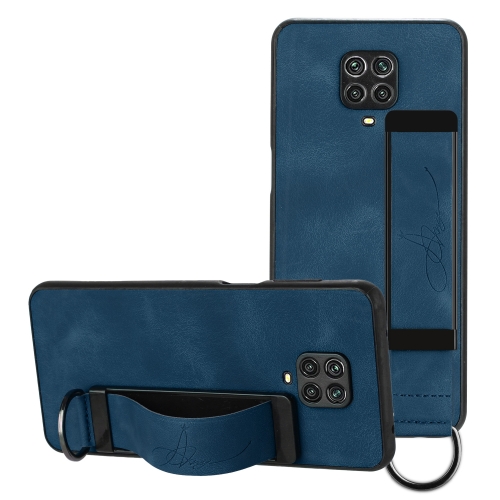 

For Xiaomi Redmi Note 9 Pro Wristband Holder Leather Back Phone Case(RoyalBlue)