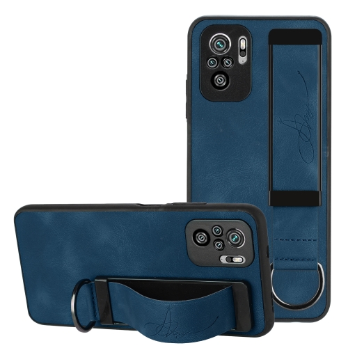 

For Xiaomi Redmi Note 10 Pro Wristband Holder Leather Back Phone Case(RoyalBlue)