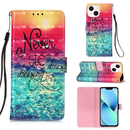 

For iPhone 15 Plus 3D Painting Horizontal Flip Leather Phone Case(Chasing Dreams)