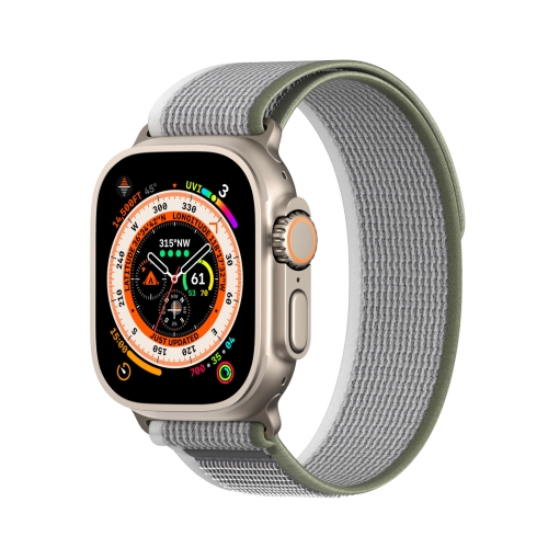 

For Apple Watch SE 44mm DUX DUCIS YJ Series Nylon Watch Band(Green Grey)