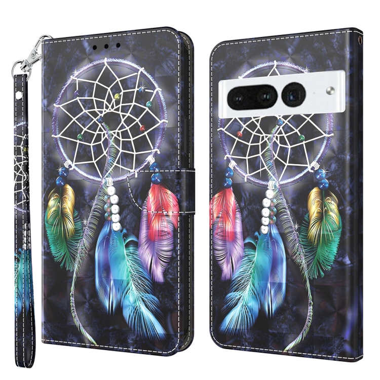 

For Google Pixel 8 Pro 3D Painted Pattern Leather Phone Case(Colorful Dreamcatcher)