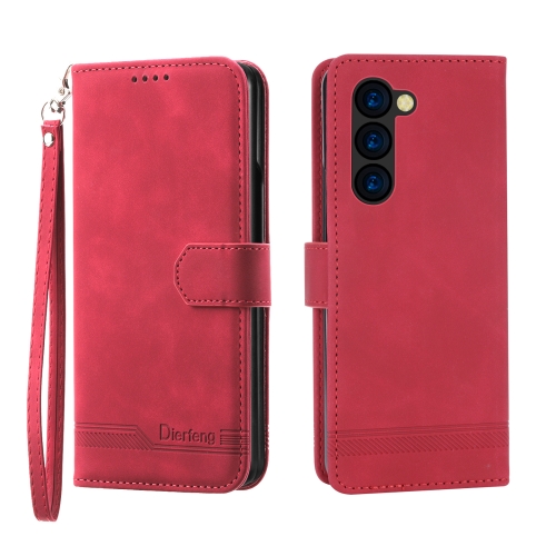 

For Samsung Galaxy Z Fold5 Dierfeng Dream Line TPU + PU Leather Phone Case(Red)