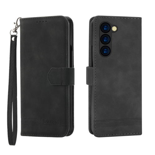 

For Samsung Galaxy Z Fold5 Dierfeng Dream Line TPU + PU Leather Phone Case(Black)