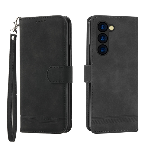 

For Samsung Galaxy Z Fold6 Dierfeng Dream Line TPU + PU Leather Phone Case(Black)