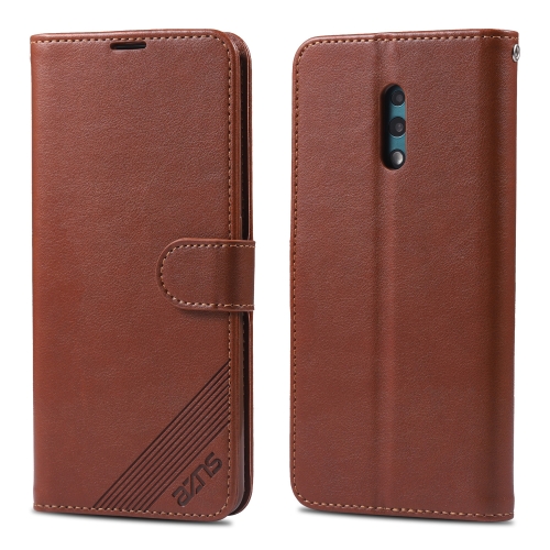 For OPPO K3 / Realme X AZNS Sheepskin Texture Horizontal Flip Leather Case with Holder & Card Slots & Wallet(Brown)