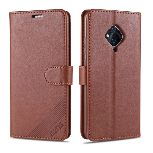 For Vivo S5 AZNS Sheepskin Texture Horizontal Flip Leather Case with Holder & Card Slots & Wallet(Brown)