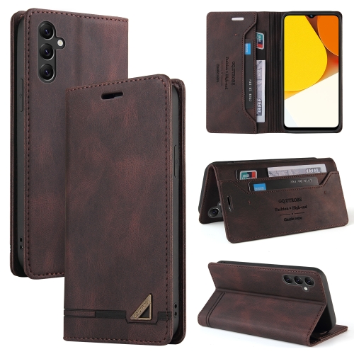 

For Samsung Galaxy A14 4G / 5G Skin Feel Anti-theft Brush Horizontal Flip Leather Case with Holder(Brown)