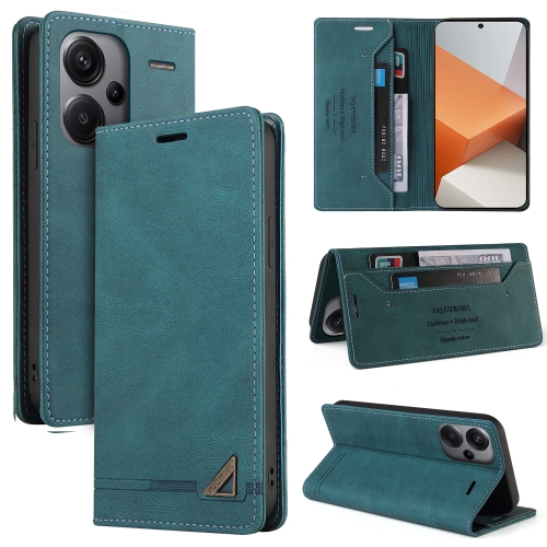 

For Xiaomi Redmi Note 13 Pro+ Skin Feel Anti-theft Brush Horizontal Flip Leather Case with Holder(Blue)