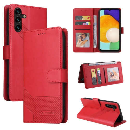 

For Samsung Galaxy A14 5G GQUTROBE Skin Feel Magnetic Leather Phone Case(Red)