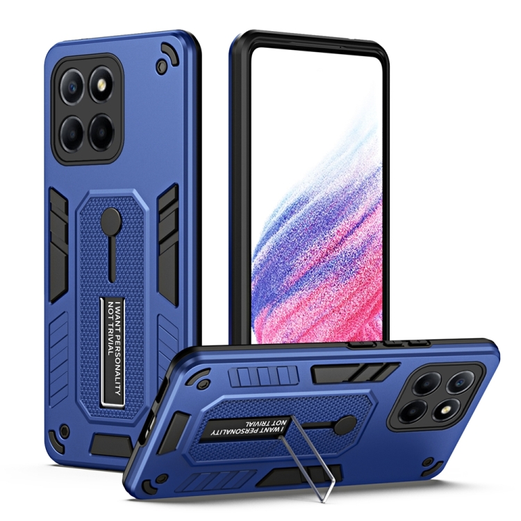 

For Honor X6 / X6s / X8 5G Variety Brave Armor Finger Loop Holder Phone Case(Blue)