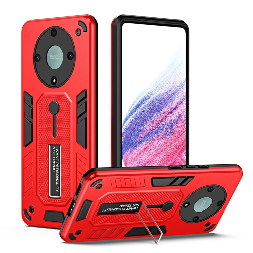 

For Honor X9a / X40 / Magic5 Lite Variety Brave Armor Finger Loop Holder Phone Case(Red)