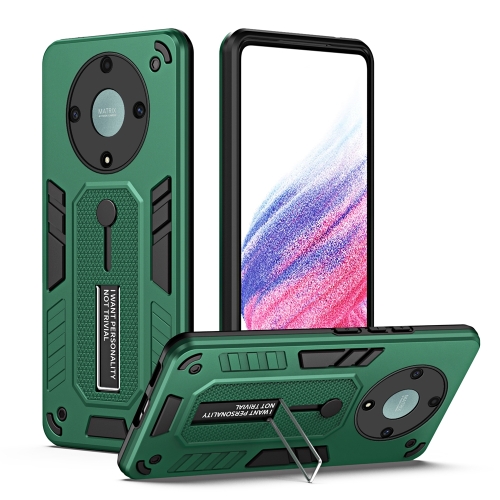 

For Honor X9a / X40 / Magic5 Lite Variety Brave Armor Finger Loop Holder Phone Case(Green)