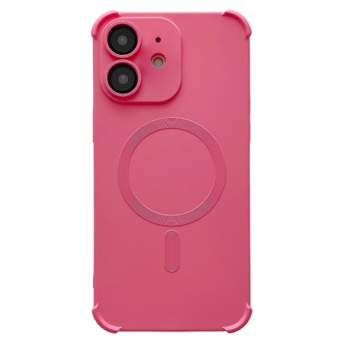 

For iPhone 12 Four-corner Shockproof Skin Feel MagSafe Magnetic Phone Case(Pink)