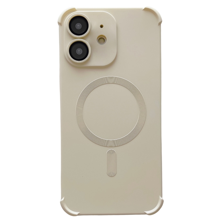 

For iPhone 12 Four-corner Shockproof Skin Feel MagSafe Magnetic Phone Case(White)