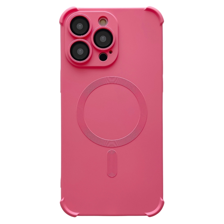 

For iPhone 13 Pro Four Corner Shockproof Skin Feel MagSafe Magnetic Phone Case(Pink)