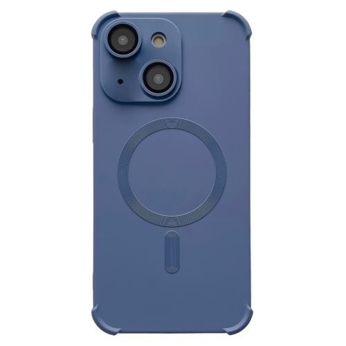 

For iPhone 14 Four-corner Shockproof Skin Feel MagSafe Magnetic Phone Case(Grey)
