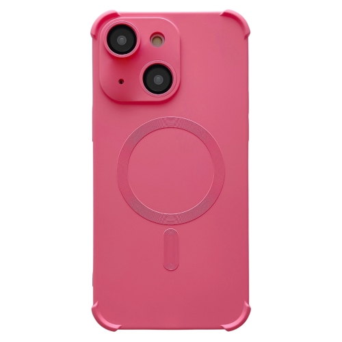 

For iPhone 14 Plus Four-corner Shockproof Skin Feel MagSafe Magnetic Phone Case(Pink)